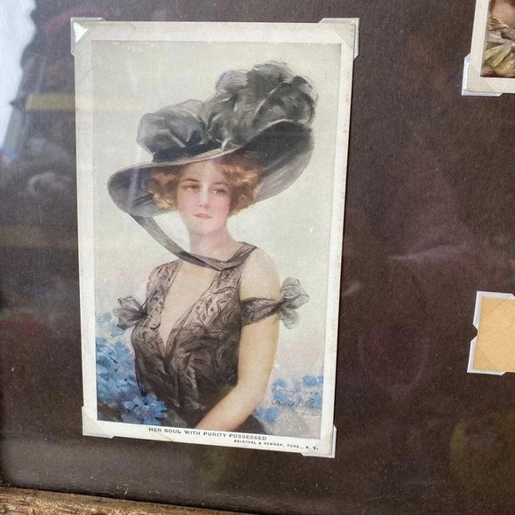 VTG Art Frame Print Photos Of Philip Boileau’s Wife As A Model Artist Eira 1910 - Picture 5 of 11